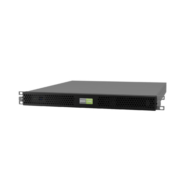 IronLink® 1U Rackmount 2-BAY Video Wall Controller, front view angled 45 degrees